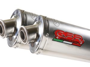 Scarico GPR Honda Fmx 650 2005-2008 Inox Tondo doppio silenziatore con raccordo H.123.CAT.IT