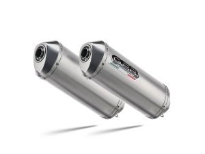 Scarico GPR Moto Guzzi Breva 750 2003-2009 Satinox coppia di silenziatori con raccordi GU.7.SAT