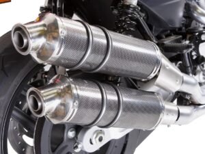 Scarico GPR Harley Davidson Xr 1200 2008-2012 Poppy Tondo coppia di silenziatori con raccordi HD.10.PT