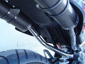 Scarico GPR Honda Fmx 650 2005-2008 Inox Tondo doppio silenziatore con raccordo H.123.CAT.IT