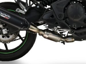 Scarico GPR Kawasaki Versys 650 2023-2025 Furore-X Titanio Nero terminale omologato + collettore con catalizzatore non omologato E5.CO.K.186.CAT.FUXTITBL